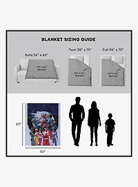 Mighty Morphin Power Rangers Silk Touch Sherpa Throw Blanket