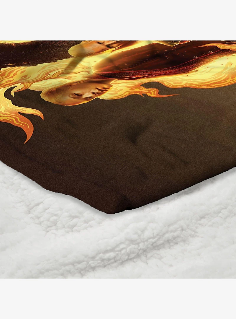 House of the Dragon Fire and Blood Reigns Silk Touch Sherpa Throw Blanket