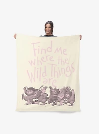 Where The Wild Things Are Find Me Pink Silk Touch Sherpa Throw Blanket