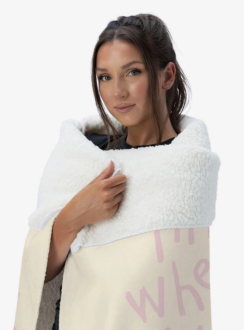 Where The Wild Things Are Find Me Pink Silk Touch Sherpa Throw Blanket