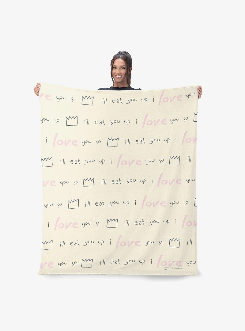 Where The Wild Things Are We'll Eat You Up Silk Touch Sherpa Throw Blanket