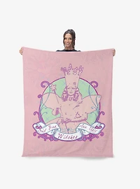 The Wizard of Oz Glinda Pattern Silk Touch Sherpa Throw Blanket
