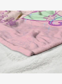 The Wizard of Oz Glinda Pattern Silk Touch Sherpa Throw Blanket