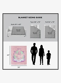 The Wizard of Oz Glinda Pattern Silk Touch Sherpa Throw Blanket