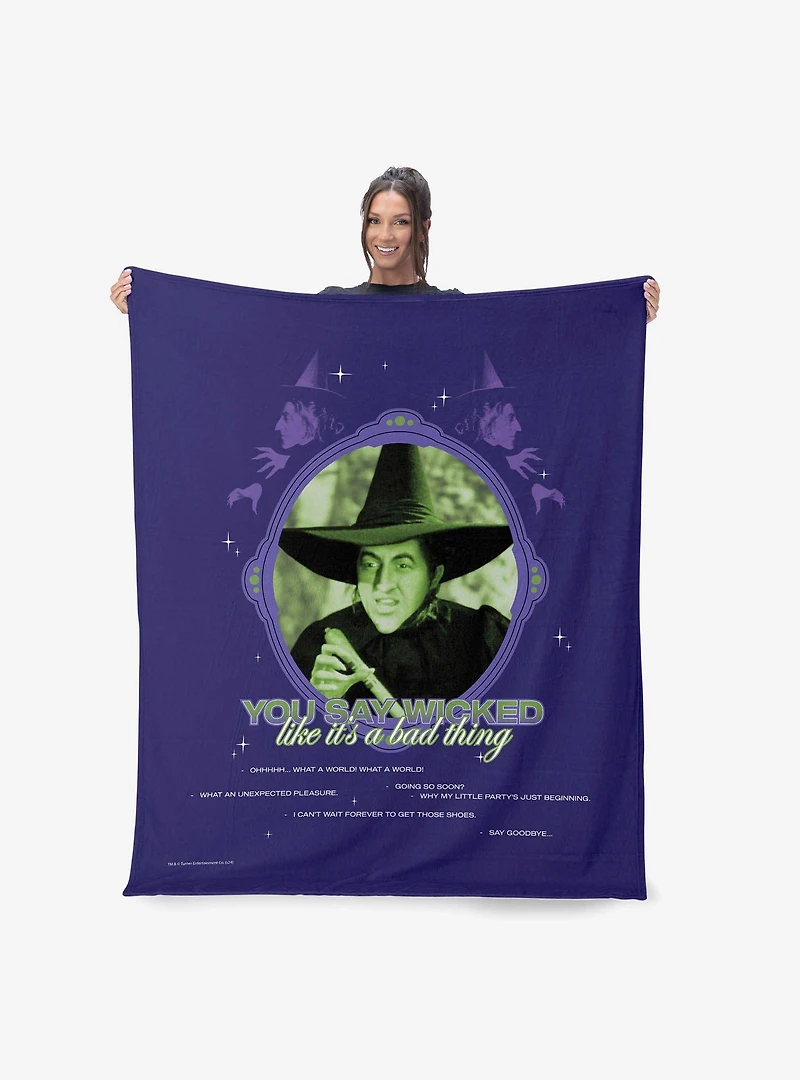 The Wizard of Oz Wicked Bad Silk Touch Sherpa Throw Blanket