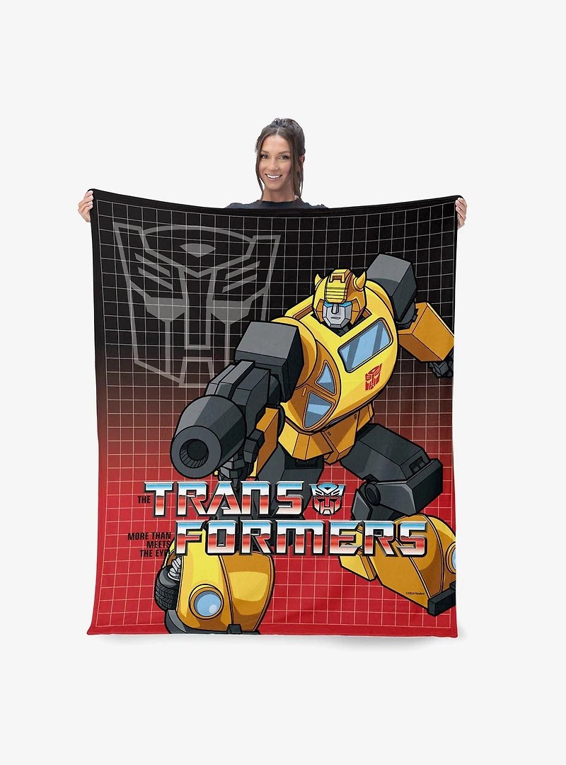 Transformers G1 Optimus Prime and Megatron Silk Touch Sherpa Throw Blanket
