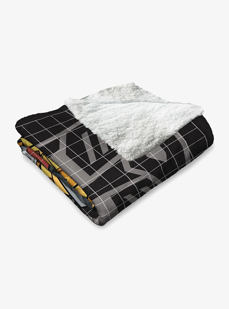 Transformers G1 Optimus Prime and Megatron Silk Touch Sherpa Throw Blanket