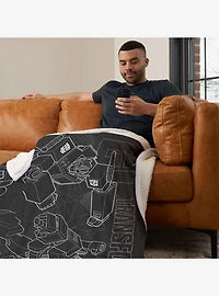 Transformers One Shall Stand One Shall Fall Silk Touch Sherpa Throw Blanket
