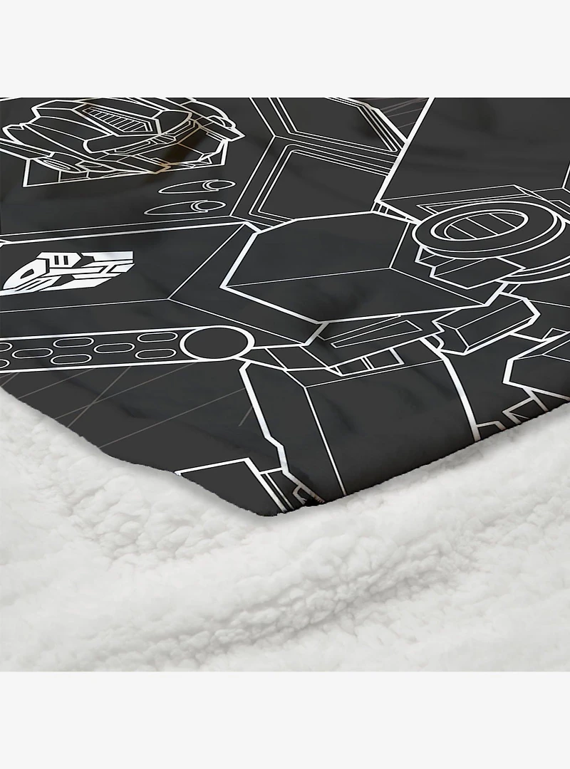 Transformers One Shall Stand One Shall Fall Silk Touch Sherpa Throw Blanket