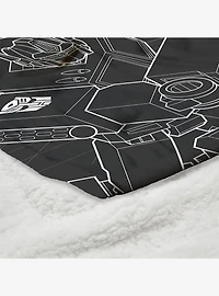 Transformers One Shall Stand One Shall Fall Silk Touch Sherpa Throw Blanket