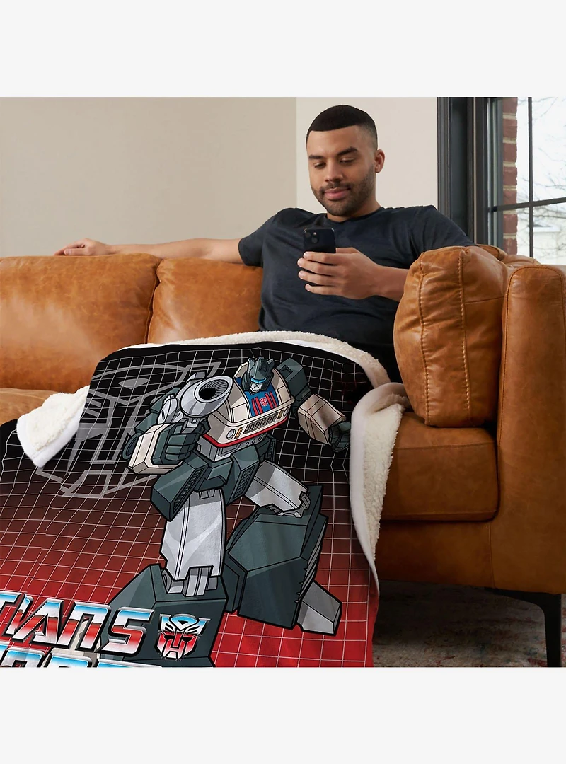 Transformers G1 Grid Bumblebee Silk Touch Sherpa Throw Blanket