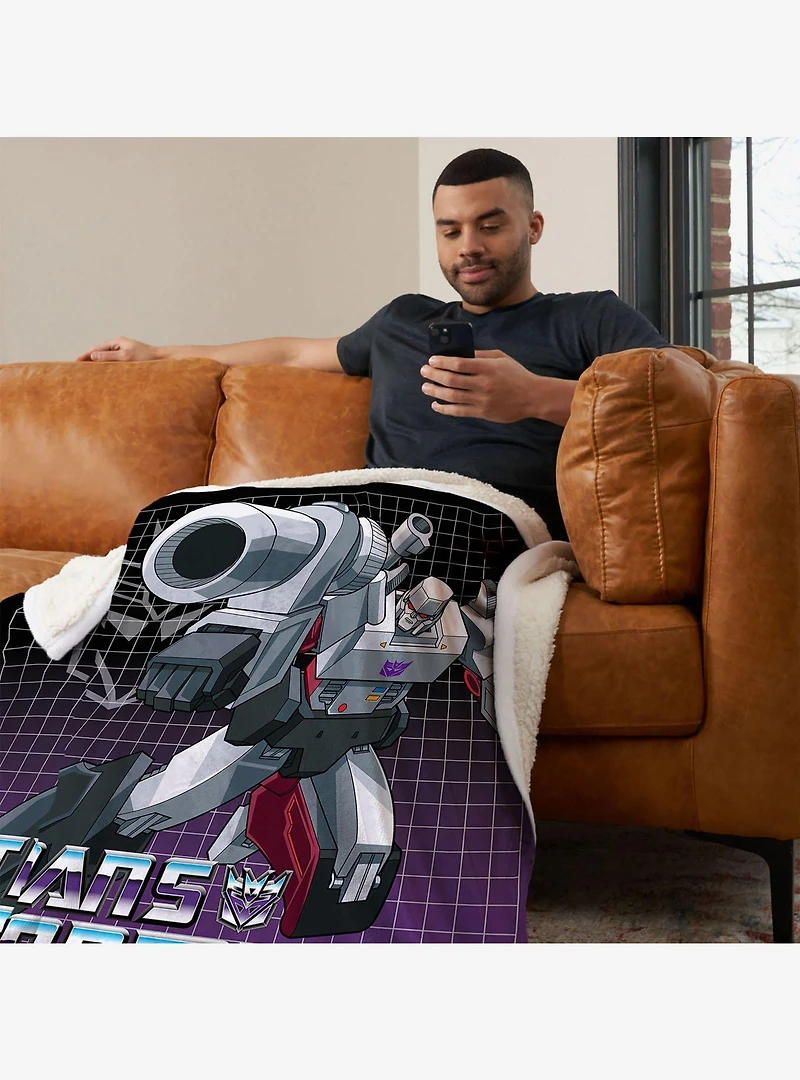 Transformers G1 Grid Jazz Silk Touch Sherpa Throw Blanket