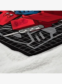 Transformers G1 Grid Megatron Silk Touch Sherpa Throw Blanket