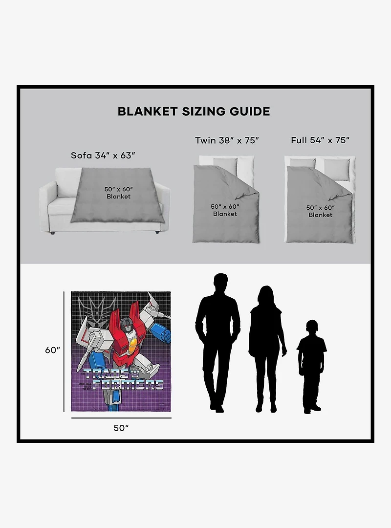 Transformers G1 Grid Soundwave Silk Touch Sherpa Throw Blanket