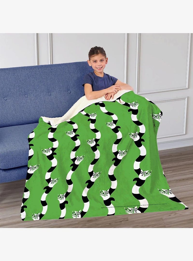 Beetlejuice No Rules Silk Touch Sherpa Throw Blanket