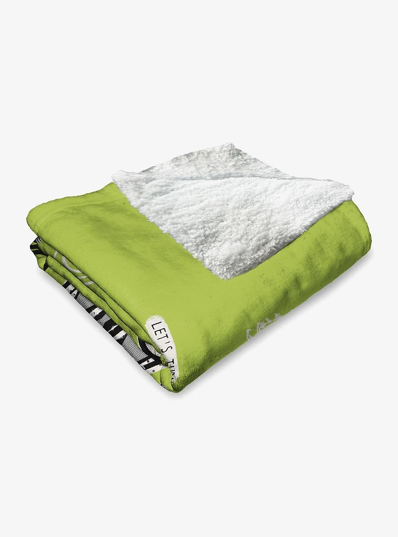 Beetlejuice Juice Is Loose Silk Touch Sherpa Throw Blanket