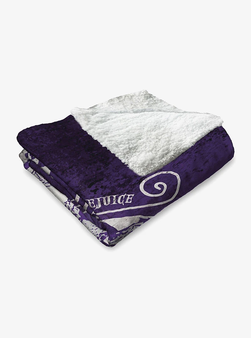 Beetlejuice Big Dark Room Silk Touch Sherpa Throw Blanket