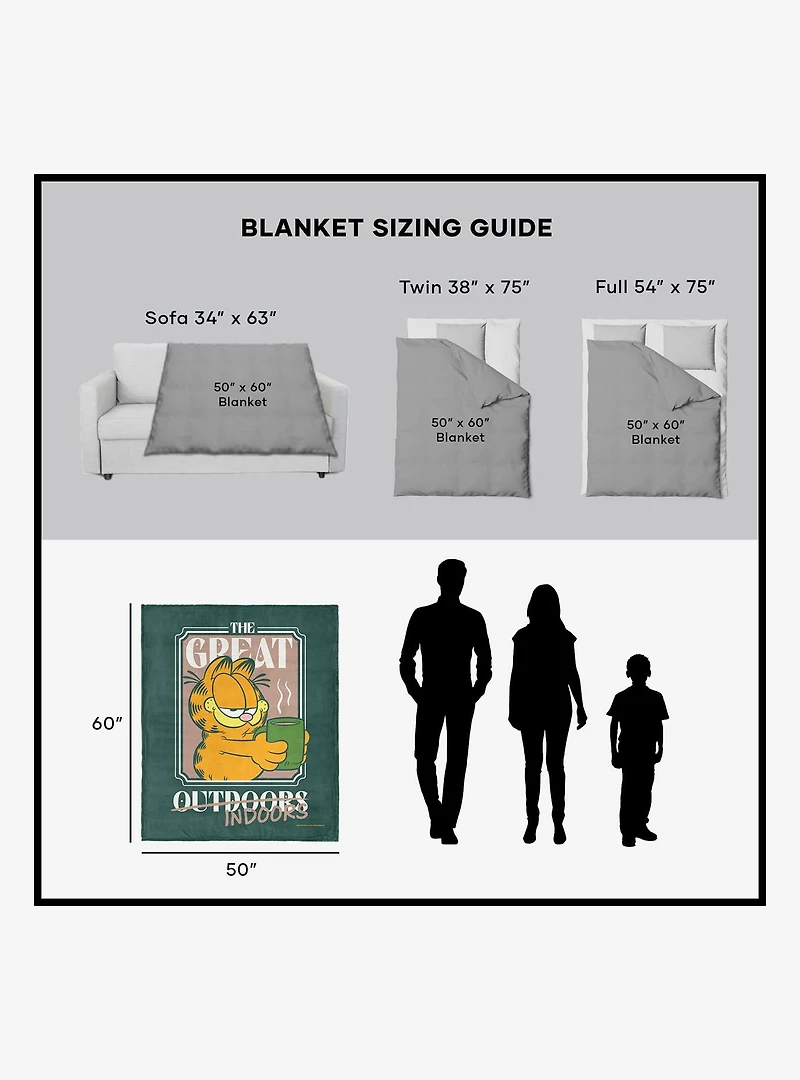 Garfield The Great Indoors 50x60" Silk Touch Throw Blanket