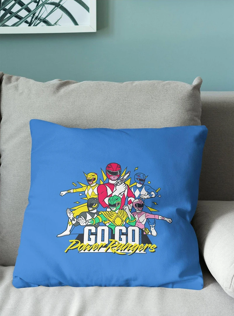 Mighty Morphin Power Rangers Go Go Mighty Morphin Power Rangers Throw Pillow