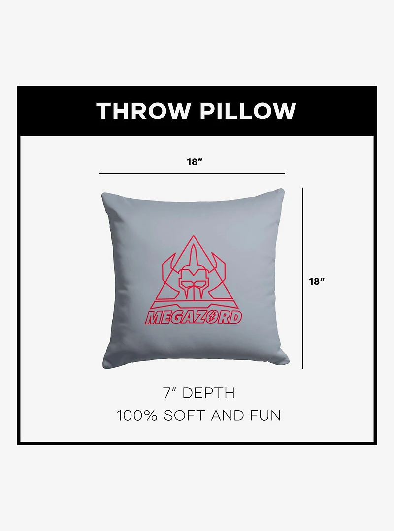 Mighty Morphin Power Rangers Megazord Line Art Throw Pillow