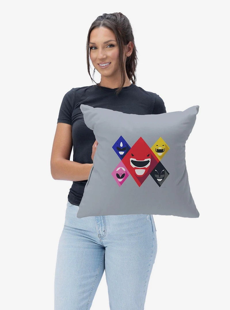 Mighty Morphin Power Rangers Ranger Diamonds Throw Pillow