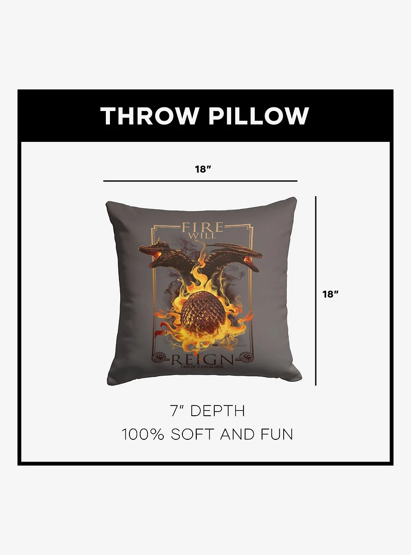 House of the Dragon Let It Reign Throw Pillow