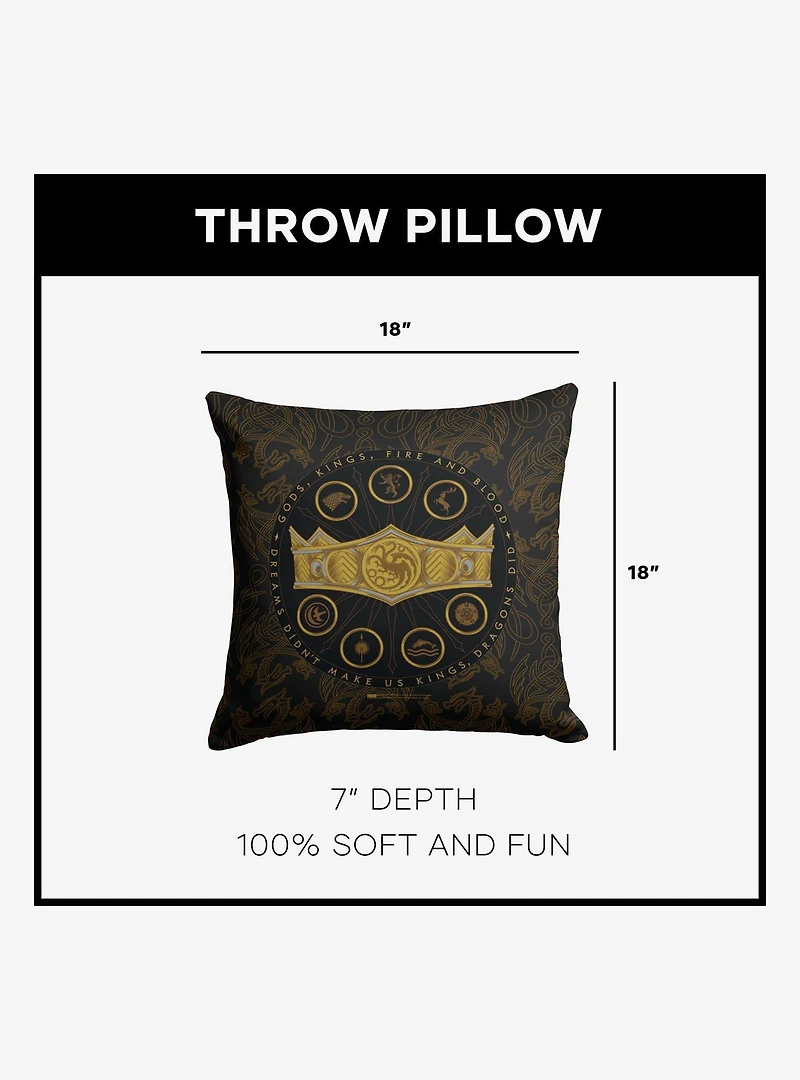 House of the Dragon Dragons Did Throw Pillow