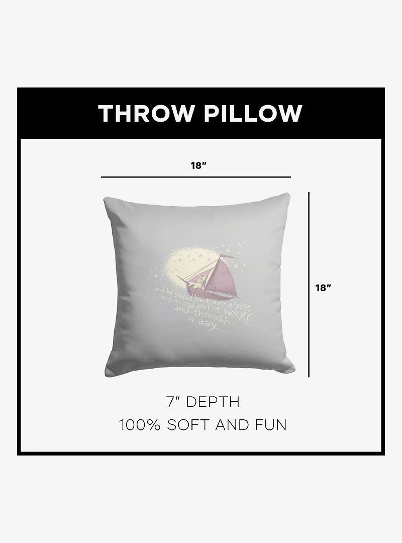 Where The Wild Things Are He Sailed Throw Pillow