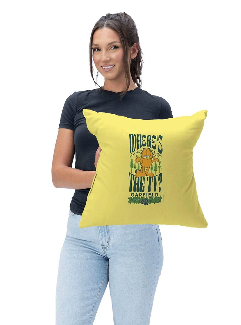 Garfield Where's The Tv Throw Pillow