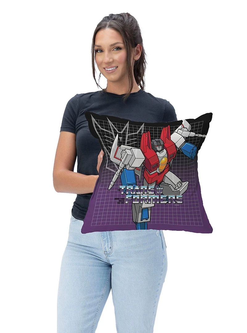 Transformers G1 Grid Starscream Throw Pillow