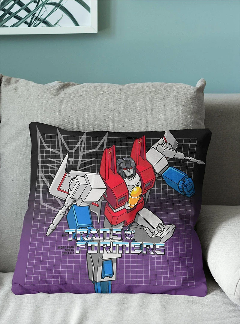 Transformers G1 Grid Starscream Throw Pillow
