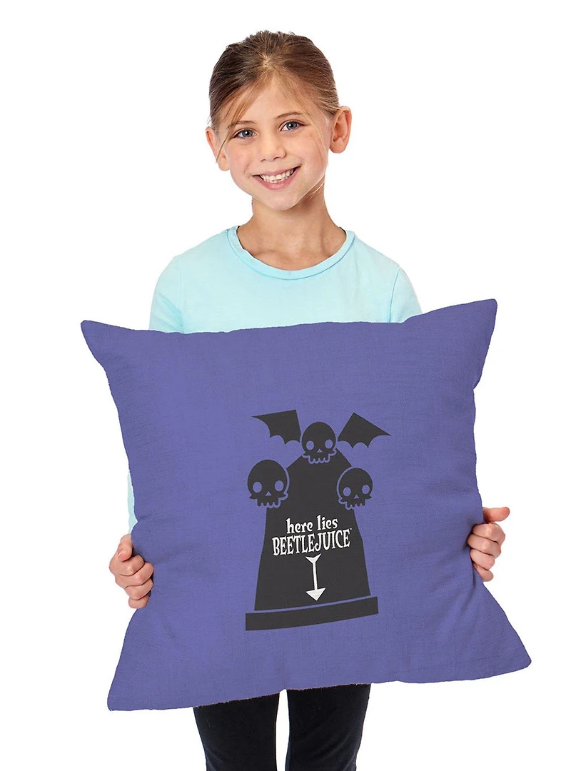 Beetlejuice Here Lies Beetlejuice Throw Pillow