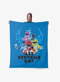 Mighty Morphin Power Rangers All Systems Go 40x50" Silk Touch Throw Blanket