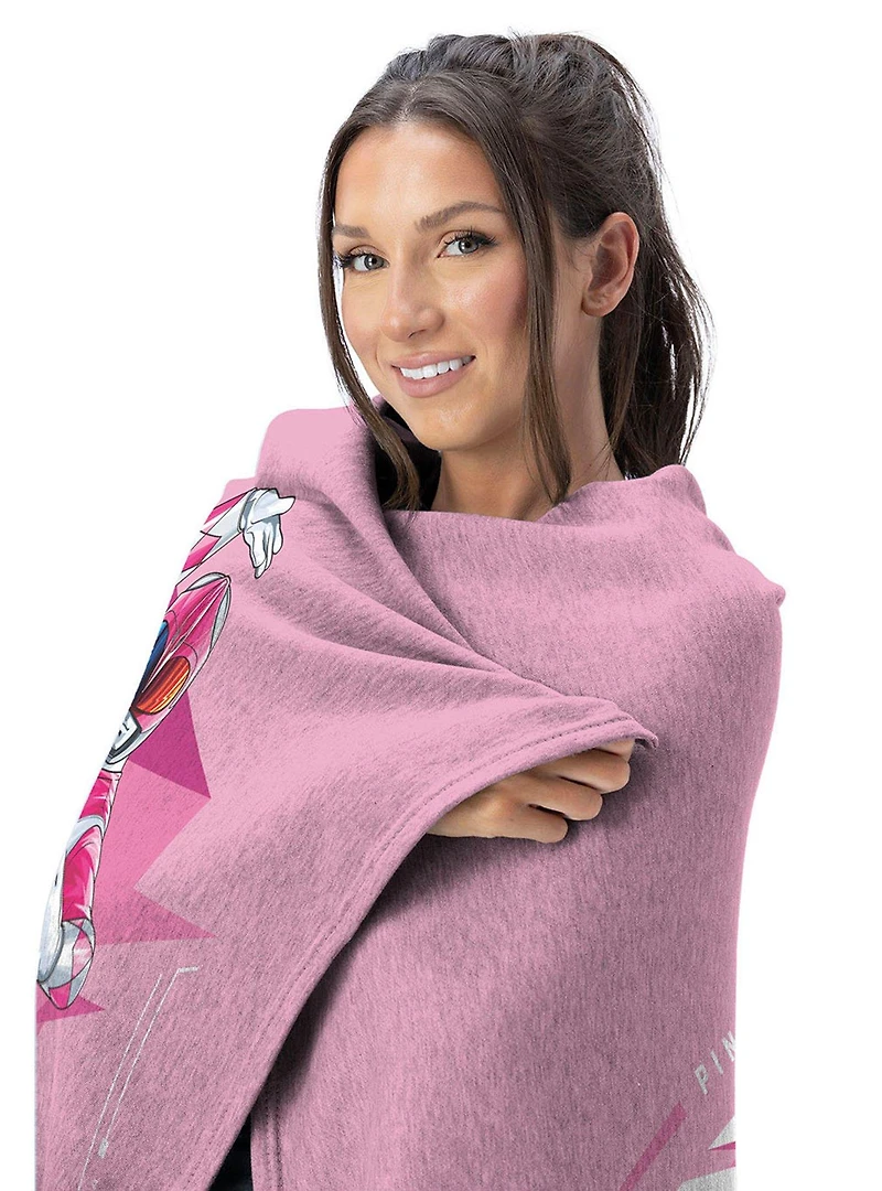 Mighty Morphin Power Rangers Pink and Yellow 40x50" Silk Touch Throw Blanket