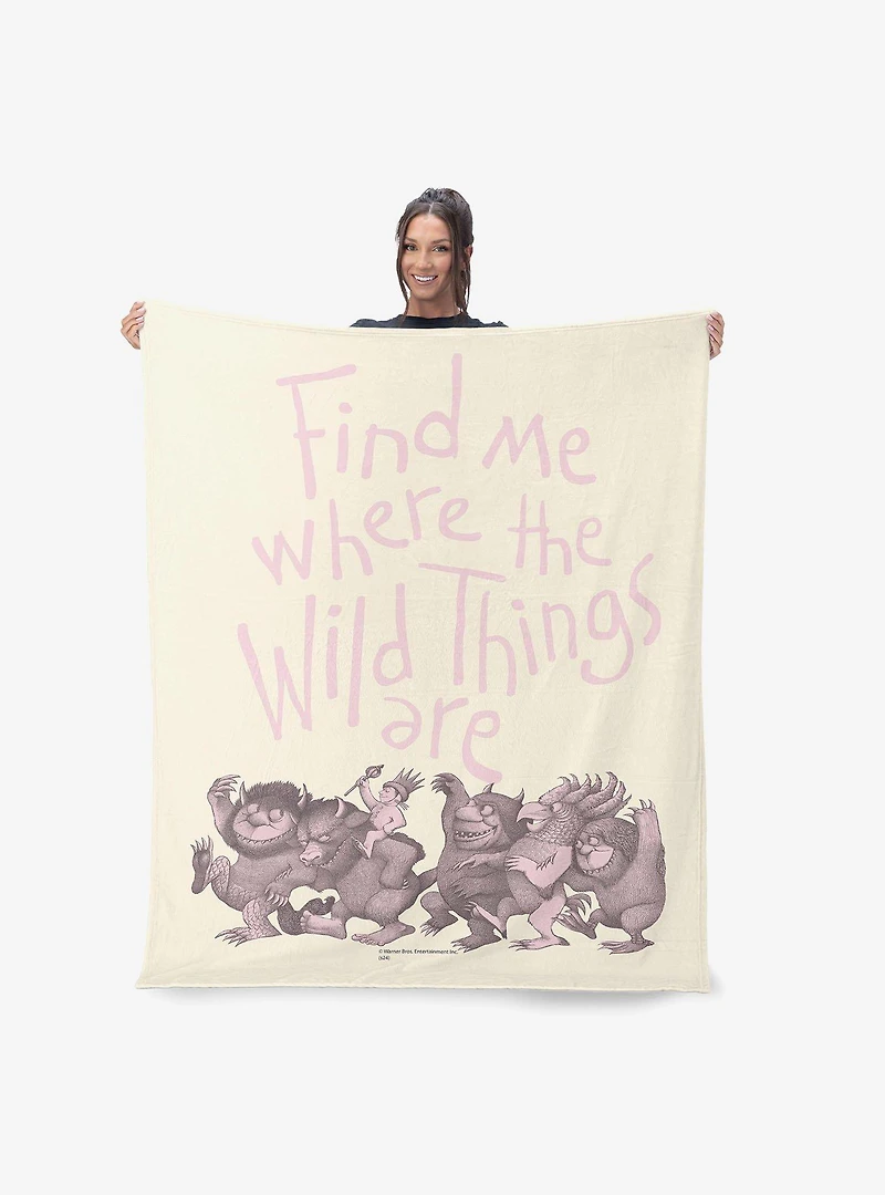 Where The Wild Things Are Find Me Pink 40x50" Silk Touch Throw Blanket