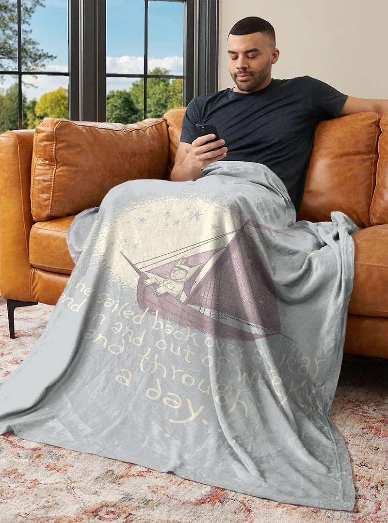 Where The Wild Things Are He Sailed 40x50" Silk Touch Throw Blanket