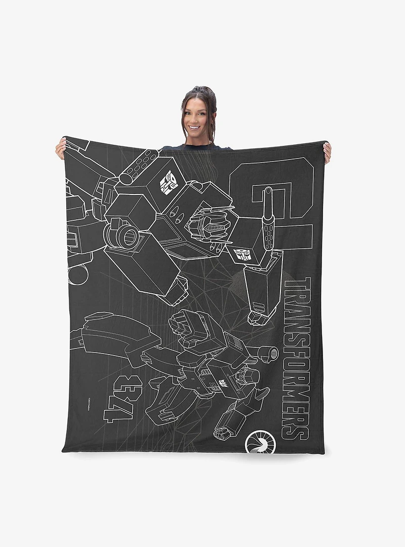 Transformers G1 Optimus Prime and Megatron 40x50" Silk Touch Throw Blanket