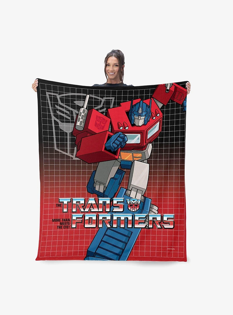 Transformers G1 Grid Optimus Prime 40x50" Silk Touch Throw Blanket