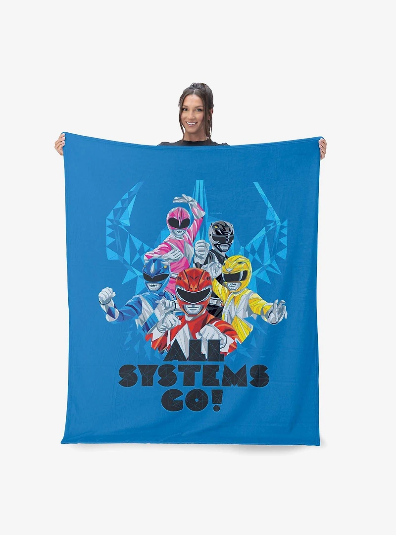 Mighty Morphin Power Rangers All Systems Go 50x60" Silk Touch Throw Blanket