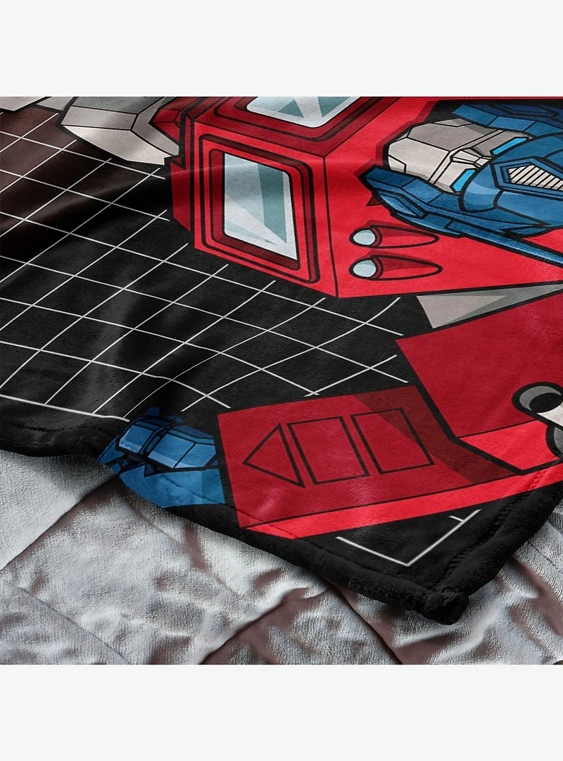 Transformers G1 Grid Optimus Prime 50x60" Silk Touch Throw Blanket