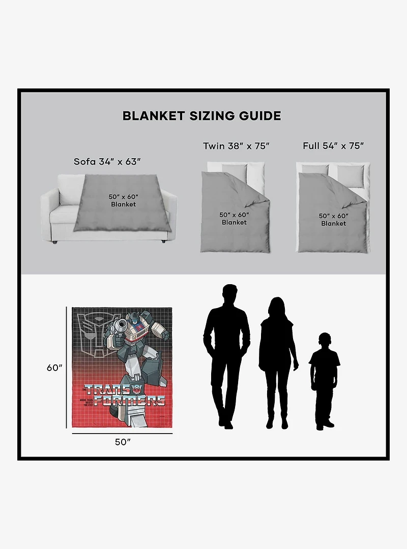 Transformers G1 Grid Jazz 50x60" Silk Touch Throw Blanket
