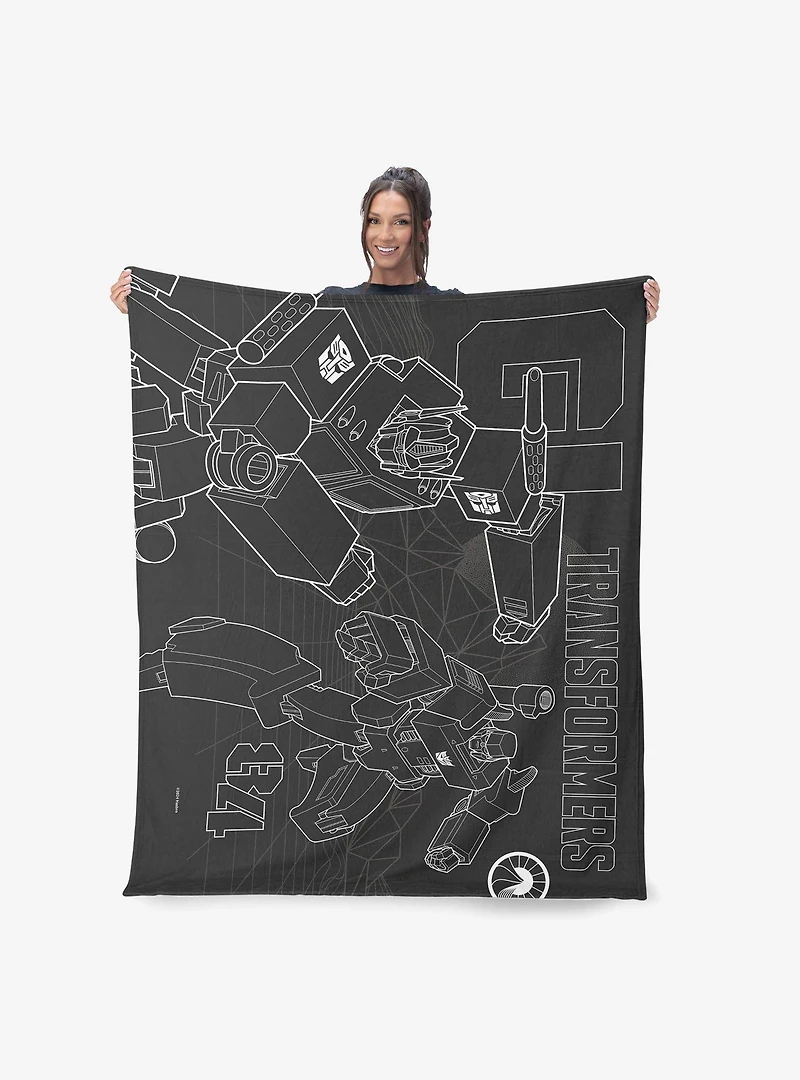 Transformers G1 Optimus Prime and Megatron 50x60" Silk Touch Throw Blanket