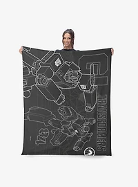Transformers G1 Optimus Prime and Megatron 50x60" Silk Touch Throw Blanket