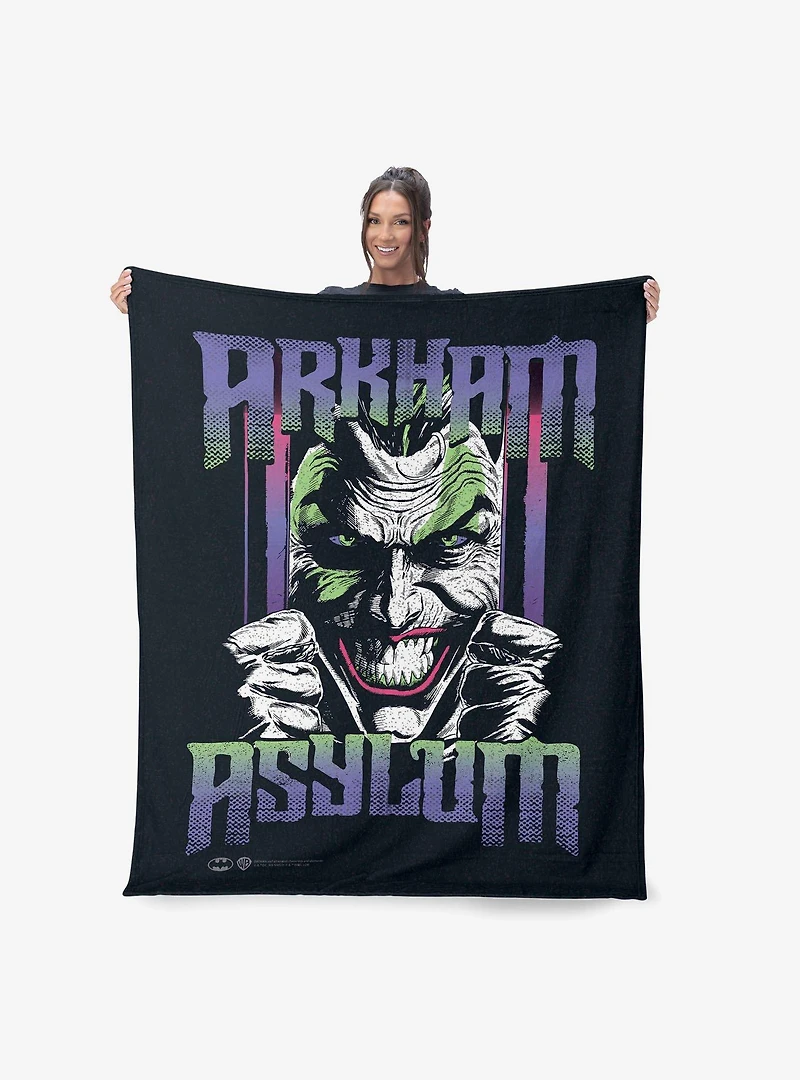 DC Comics Arkham Asylum Silk Touch Sherpa Throw Blanket