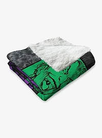 DC Comics Gotham Grin Silk Touch Sherpa Throw Blanket