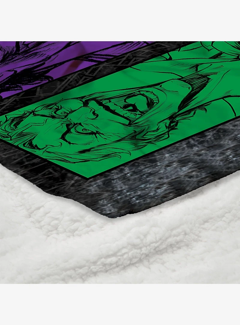 DC Comics Gotham Grin Silk Touch Sherpa Throw Blanket