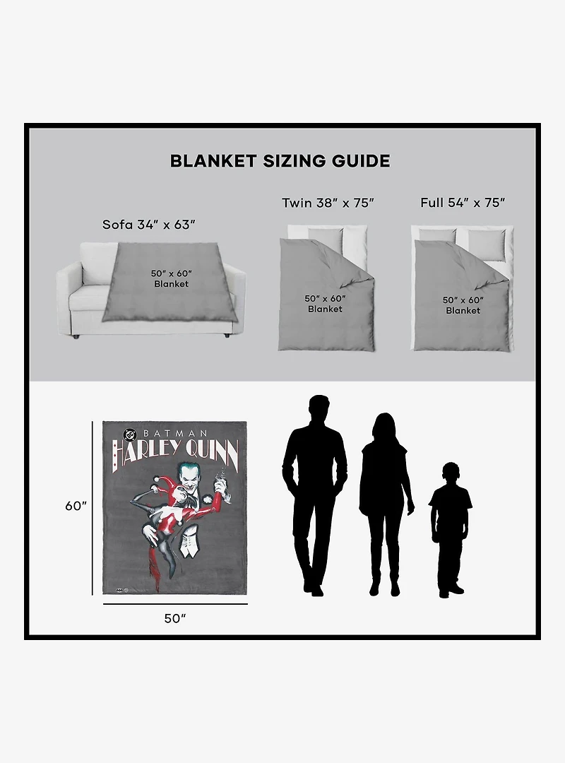 DC Comics Joker Tango Silk Touch Sherpa Throw Blanket