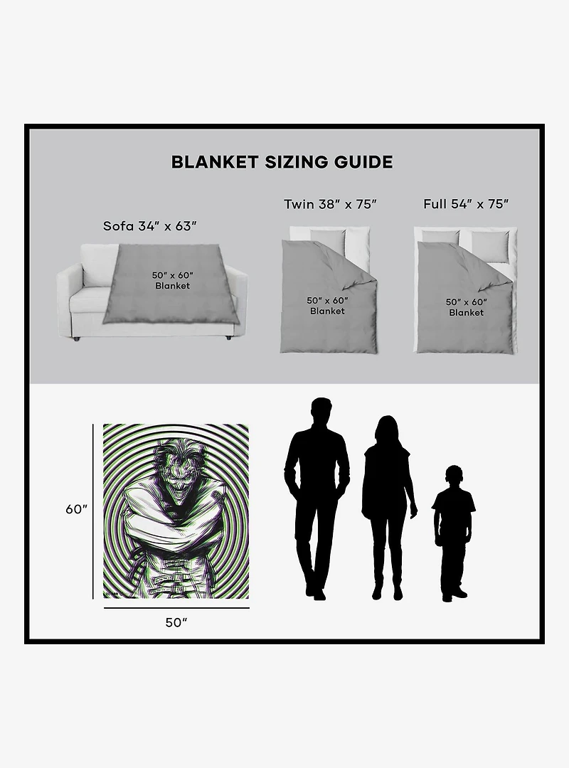 DC Comics Laughing Man Silk Touch Sherpa Throw Blanket