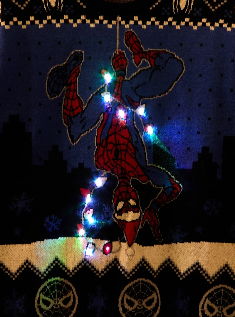 Marvel Spider-Man Light-Up Holiday Sweater - BoxLunch Exclusive