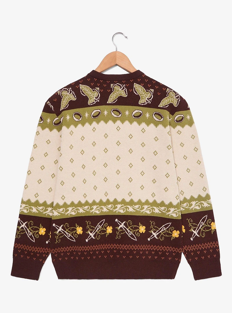 the Lord of Rings Shire Hobbit Home Holiday Sweater — BoxLunch Exclusive